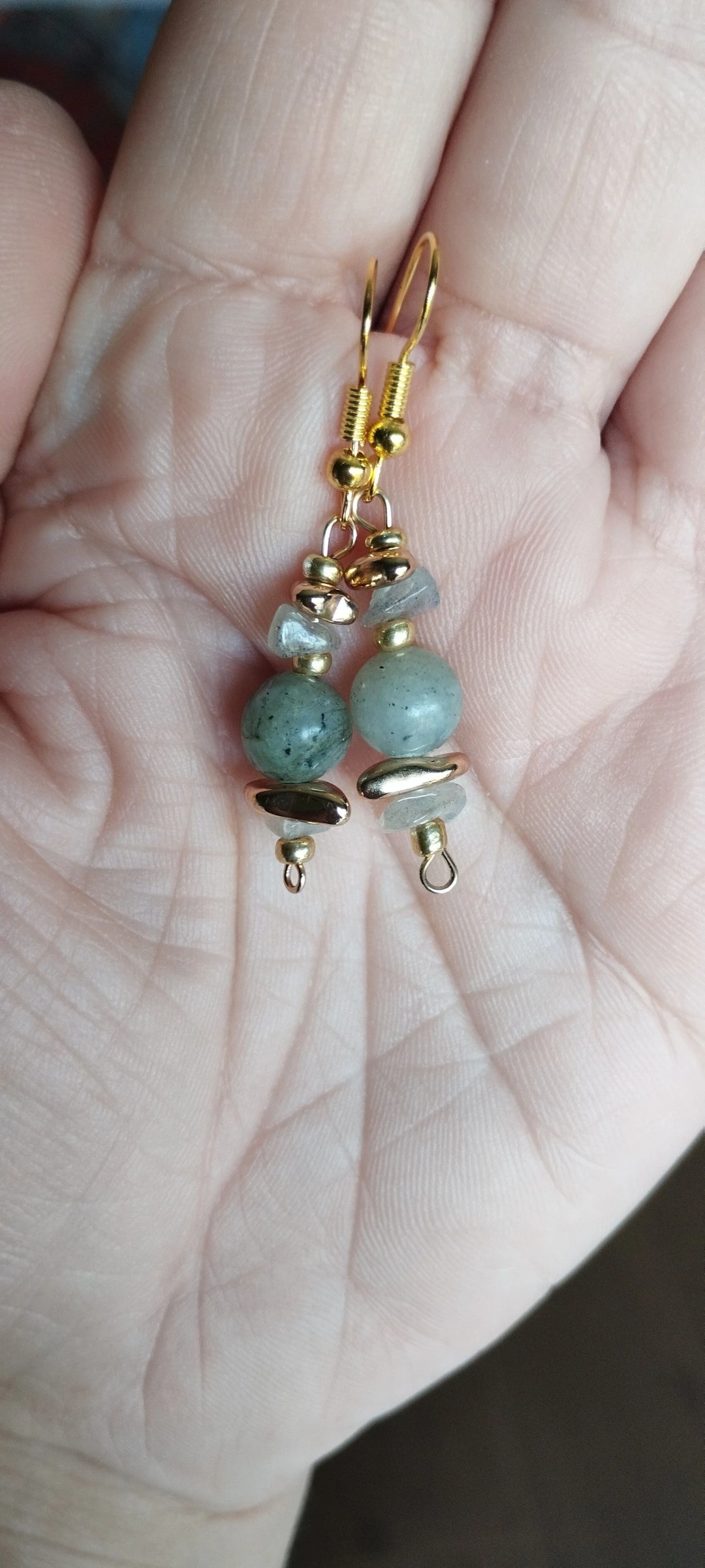 🧿🎁🪨Beautiful Labradorite and Hematite Earrings Gold Plated🪨🎁🧿 – photo 6